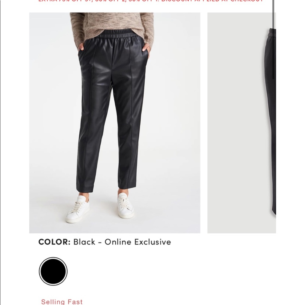 Ann Taylor Faux Leather Pull On Ankle Pant NWT Small
